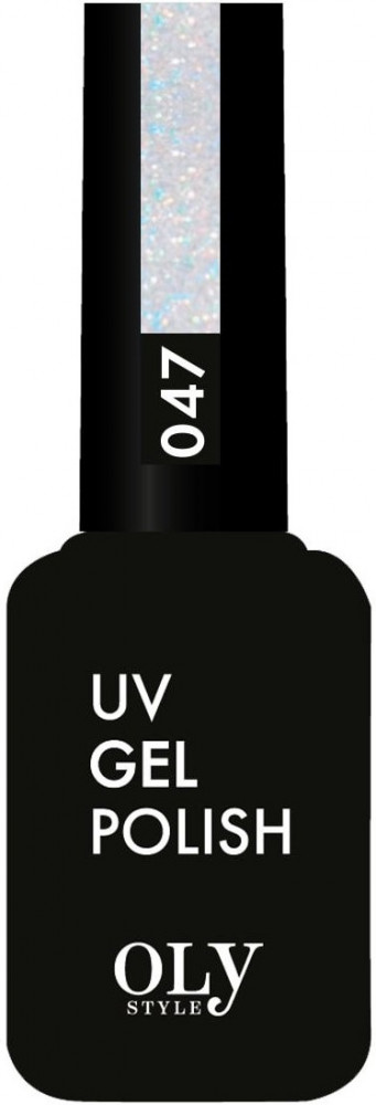 Гель-лак для ногтей, оттенок 047 Искрящийся белый | UV gel polish | Oly Style