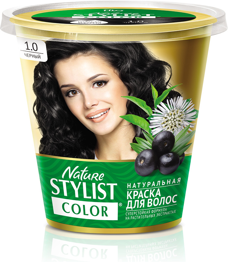 Краска для волос, оттенок 1.0 Черный | Nature Stylist Color