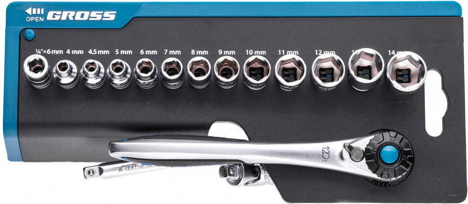 Набор головок торцевых с трещоткой | Gross