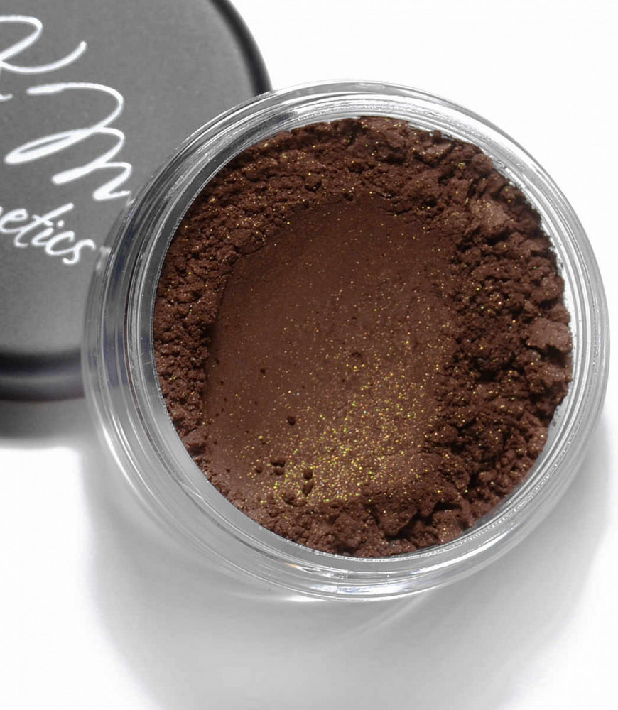 Тени для век шиммерные минеральные, оттенок ES412 Темный красно-коричневый | Золотые пески | Kristall Minerals Cosmetics