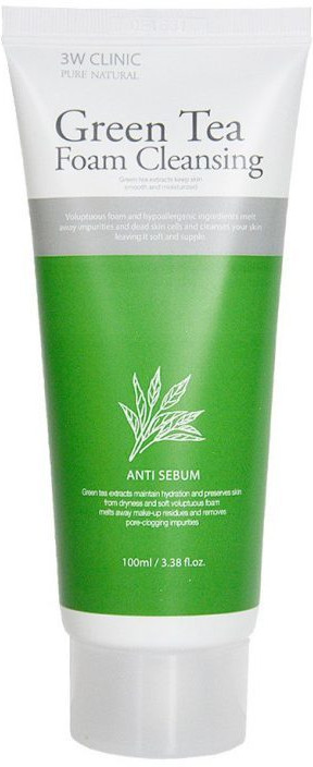 Пенка для умывания лица с экстрактом зелёного чая | Foam Cleansing | 3W CLINIC