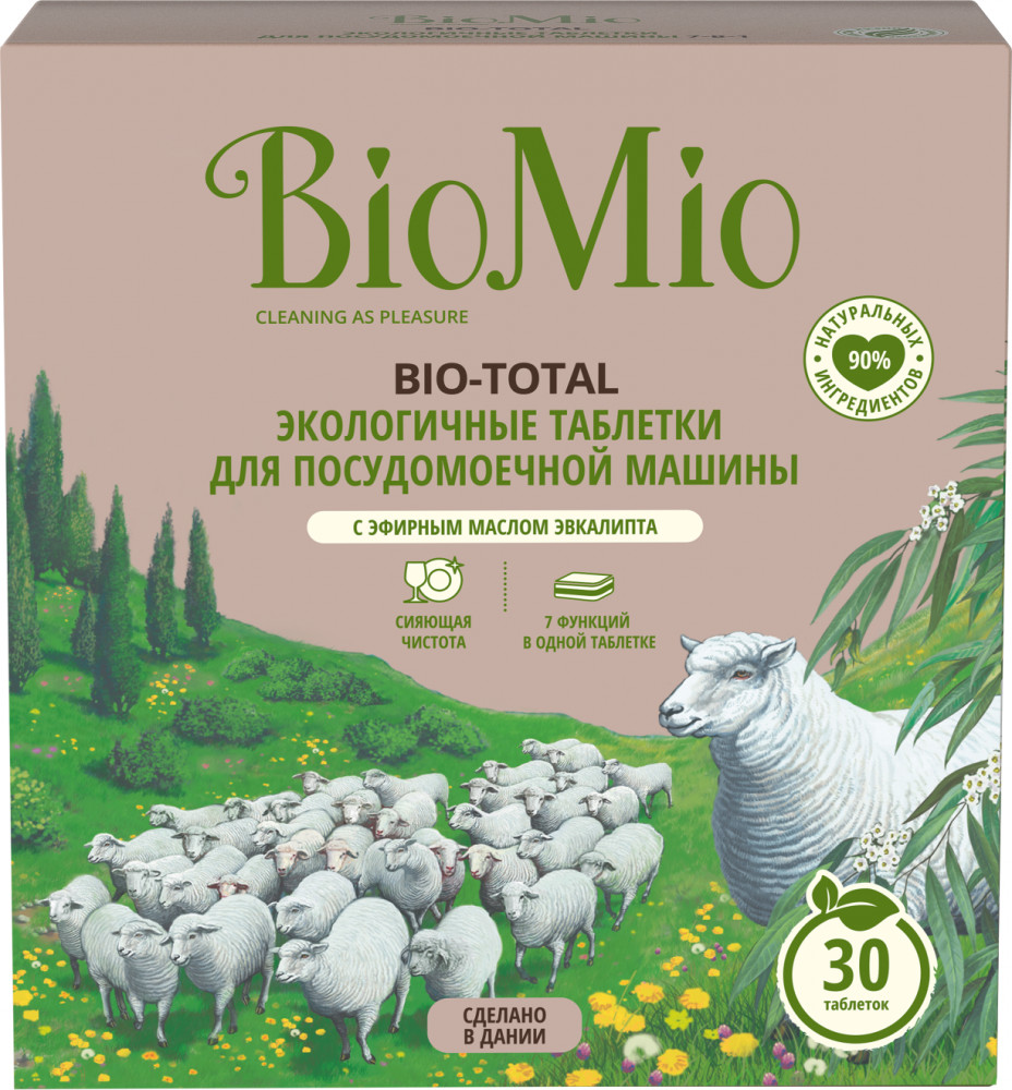 Таблетки для мытья посуды с маслом эвкалипта | Bio-Total | BioMio
