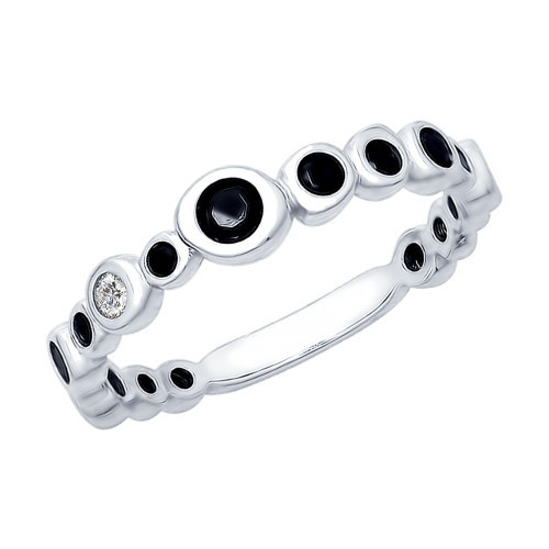 Кольцо из серебра с фианитами | SOKOLOV