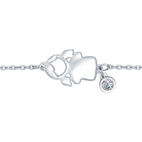 Браслет из серебра с фианитом «Девочка» | SOKOLOV