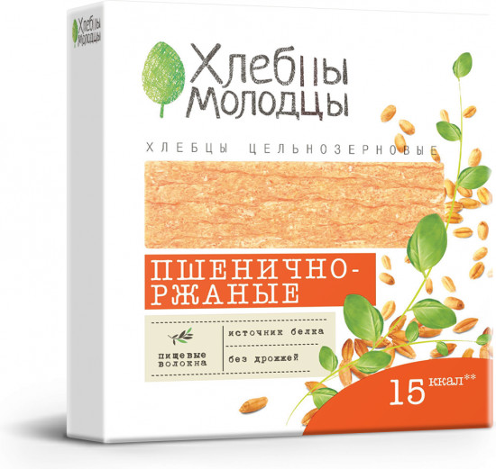 Хлебцы цельнозерновые пшенично-ржаные