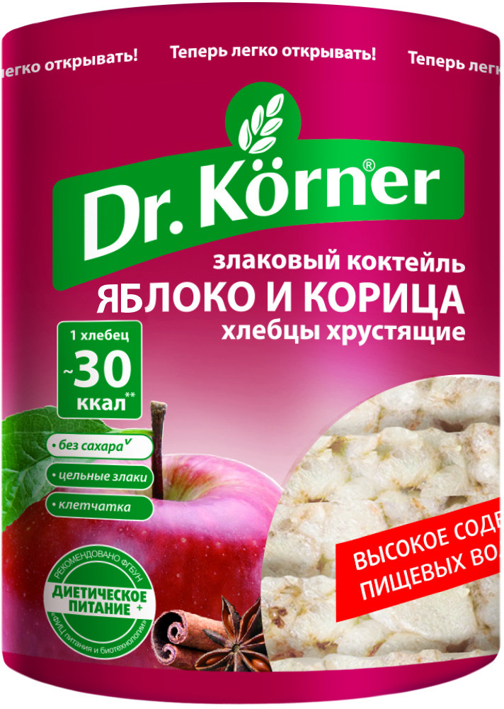 Хлебцы хрустящие сладкие | Злаковый коктейль | Dr. Körner