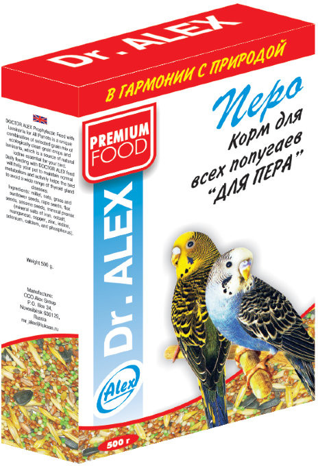 Корм для вcех попугаев «Перо» | Dr. Alex