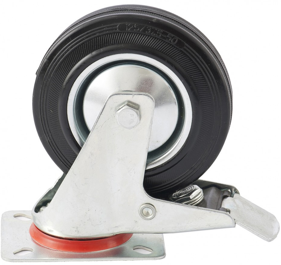 Колесо поворотное с тормозом | Сибртех