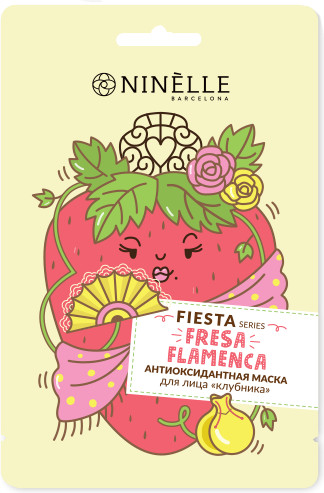 Маска для лица тканевая антиоксидантная «Клубника» | Fiesta | Ninelle