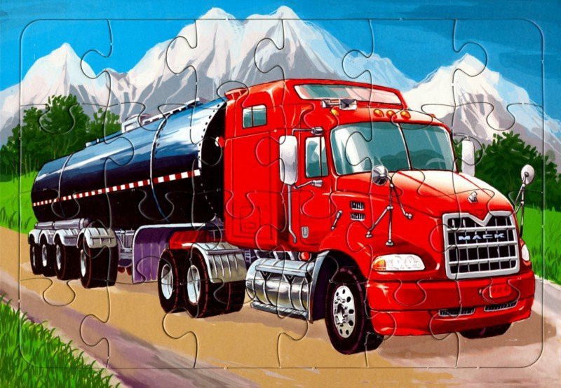 Пазл «Грузовой автомобиль МАК» (24 элемента) | Пазлы