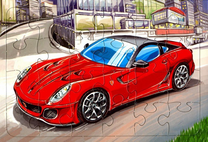 Пазл «Легковой автомобиль Феррари» (24 элемента) | Пазлы