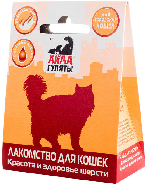 Лакомство для кошек «Красота и здоровье шерсти» | Айда гулять | Астрафарм