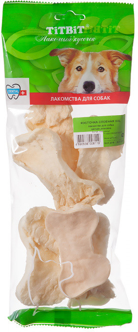 Косточка слоеная «XXL» для собак | Лакомый кусочек | TiTBiT