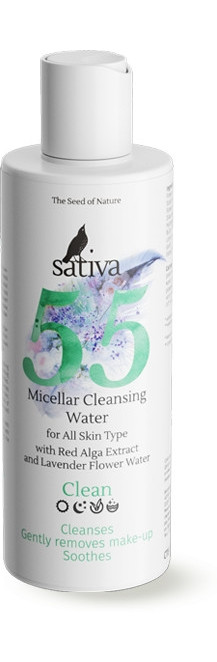 Мицеллярная вода для очищения лица и снятия макияжа №55 | Clean | Sativa