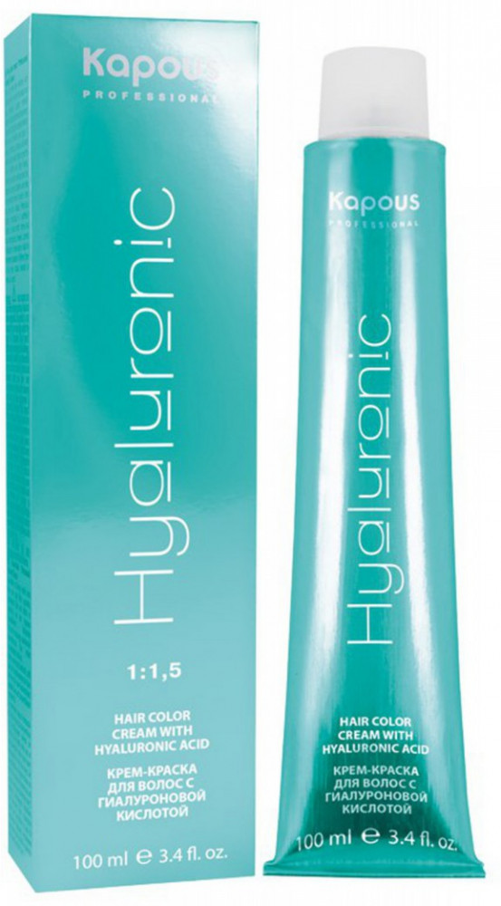 Крем-краска для волос с гиалуроновой кислотой, оттенок 1.0 Черный | Hyaluronic | Kapous Professional