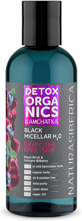 Вода мицеллярная для лица черная | Detox Organics Kamchatka | Natura Siberica