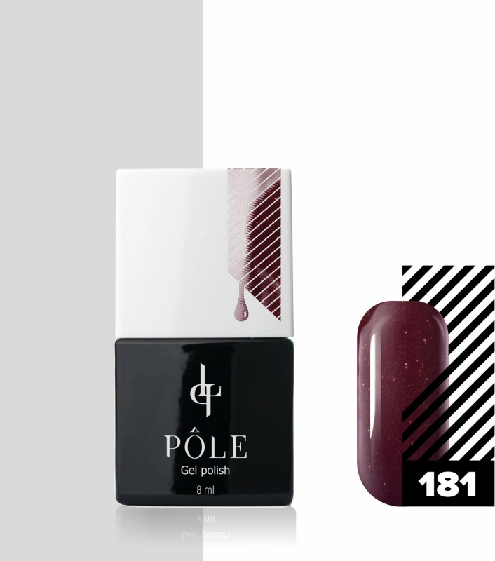 Гель-лак для ногтей, оттенок 181 Сливовый блеск | Pole