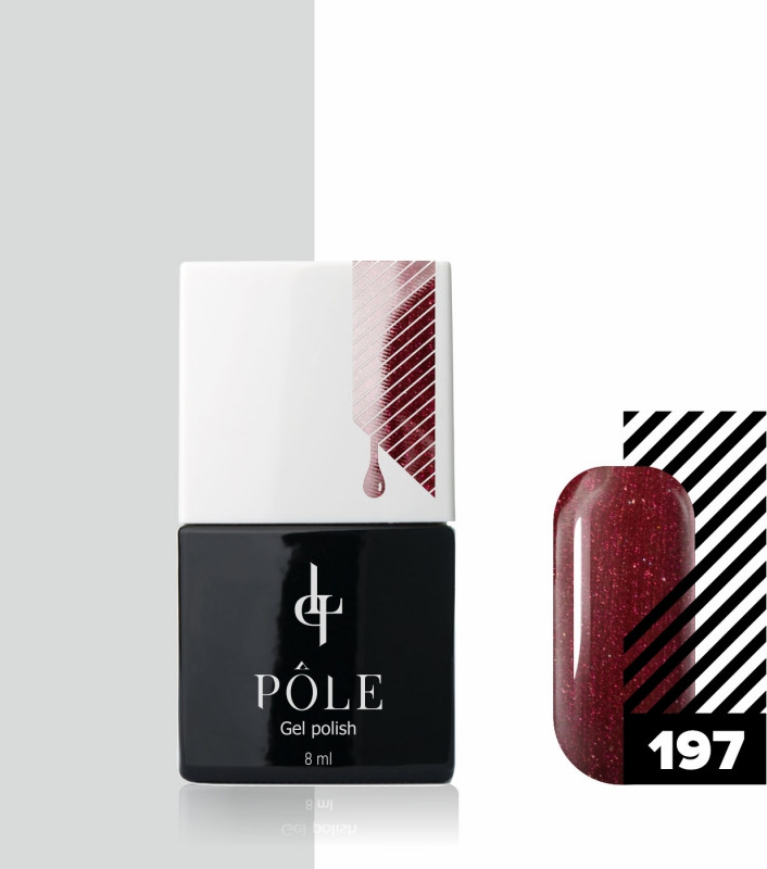 Гель-лак для ногтей, оттенок 197 Искрящийся инжир | Pole