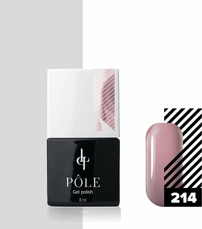 Гель-лак для ногтей, оттенок 214 Пыльный розовый | Pole