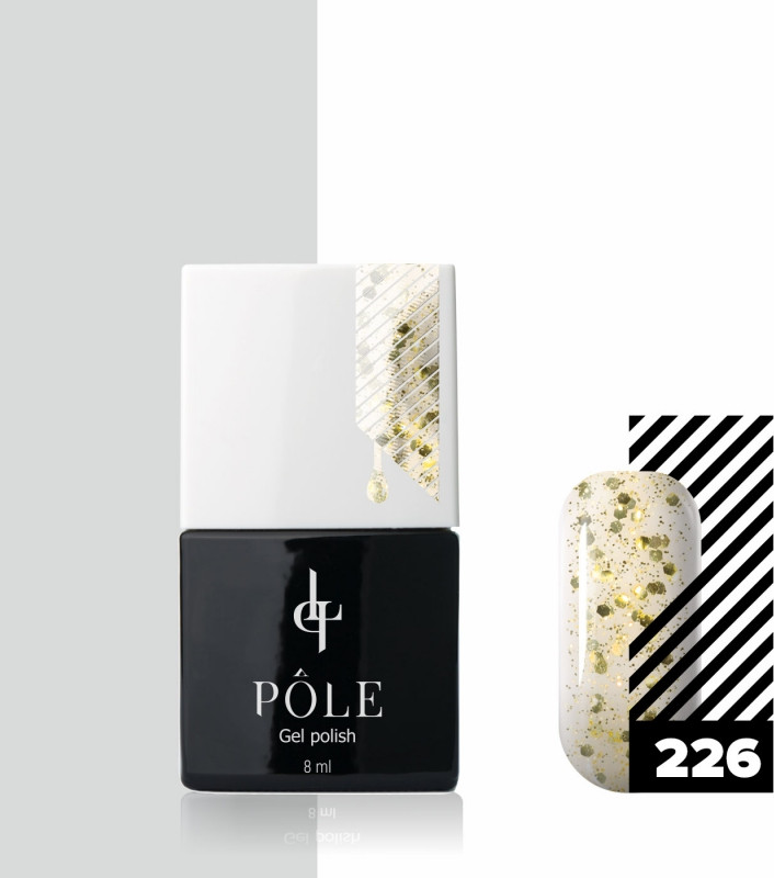 Гель-лак для ногтей, оттенок 226 Россыпь звезд | Pole