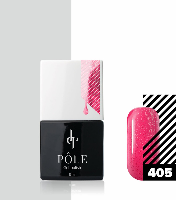 Гель-лак для ногтей, оттенок 405 Розовый сахар | Pole