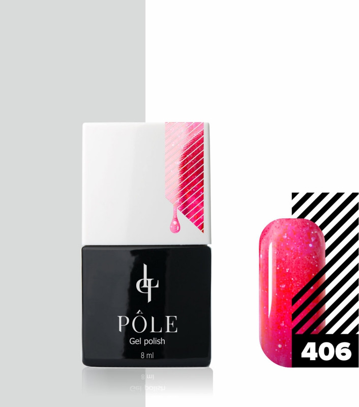 Гель-лак для ногтей, оттенок 406 Ягодный леденец | Pole