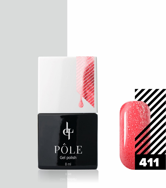 Гель-лак для ногтей, оттенок 411 Хрупкое сердце | Pole