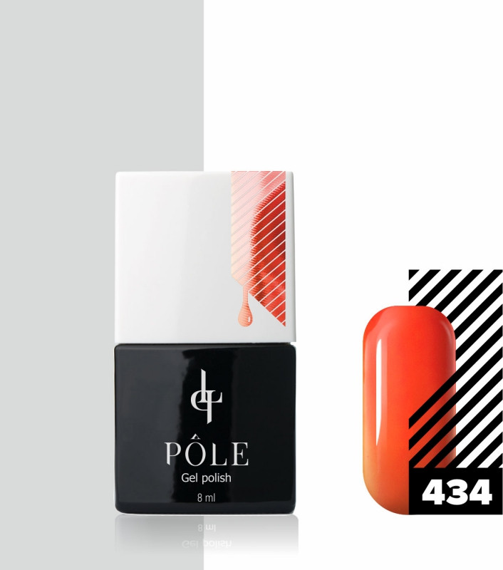 Гель-лак для ногтей, оттенок 434 Бодрая морковь | Pole