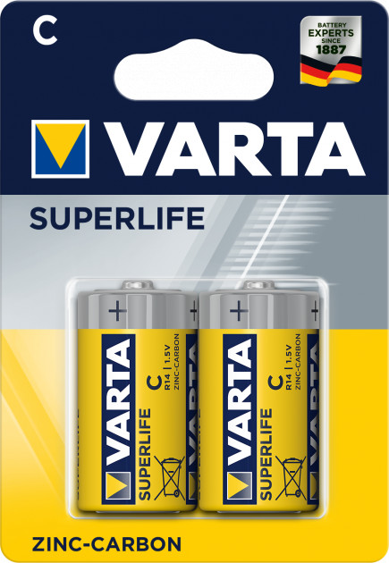 Набор батареек солевых С R14 | Superlife | Varta
