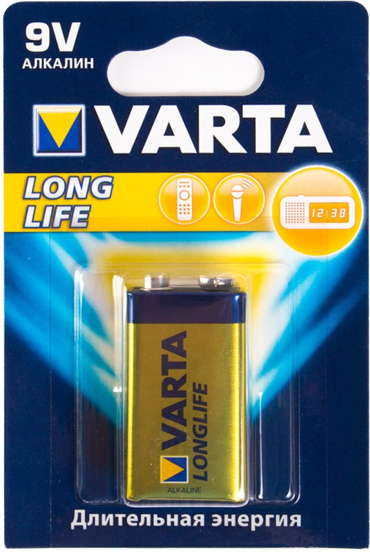 Батарейка алкалиновая 6LR61 | Longlife | Varta
