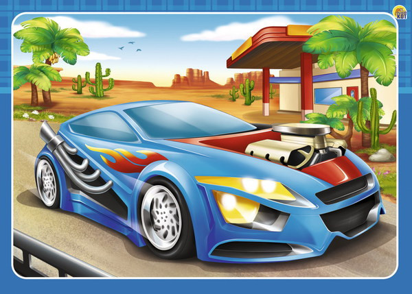 Пазл-рамка «Тачка в пустыне» | Рыжий кот