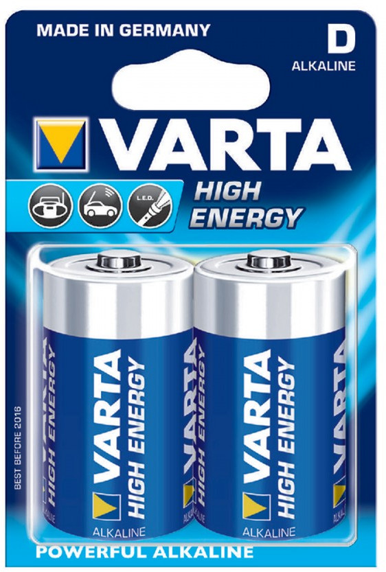 Набор батареек алкалиновых D | High Energy | Varta