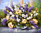 Холст для рисования по номерам «Красивый букет у окна»