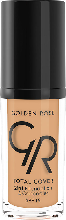Крем тональный «Total Cover 2 in1 Foundation & Concealer» SPF 15, оттенок 13 Natural Tan | Golden Rose