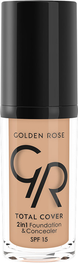 Крем тональный «Total Cover 2 in1 Foundation & Concealer» SPF 15, оттенок 15 Warm Sand | Golden Rose