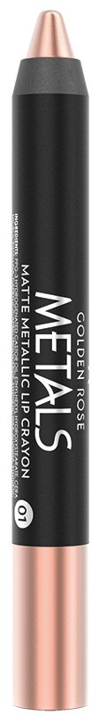 Помада-карандаш для губ «Matte Lip Crayon», тон 01 | Metals Metallic | Golden Rose