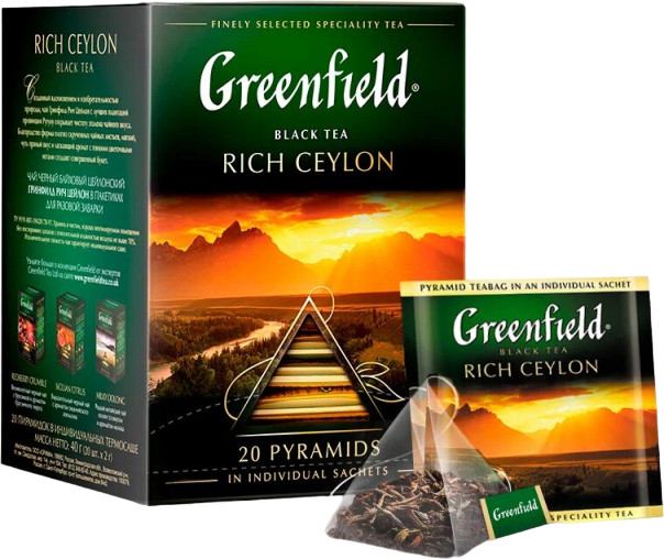 Чай в пирамидках «Rich ceylon» | Коллекция пирамидок | Greenfield