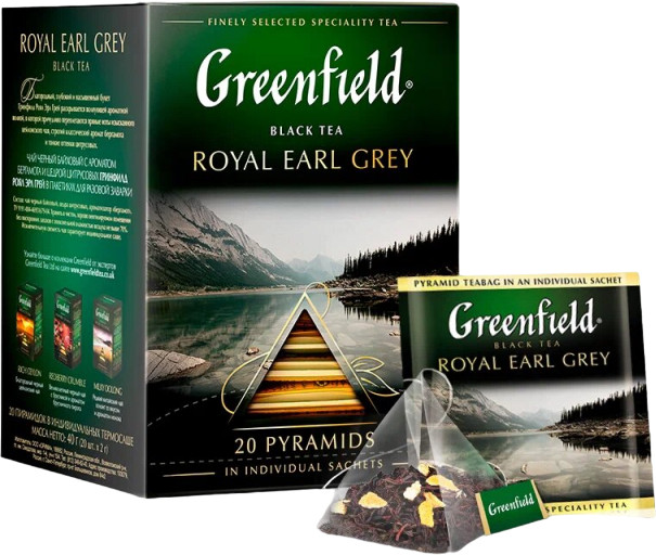 Чай в пирамидках «Royal earl grey» | Коллекция пирамидок | Greenfield