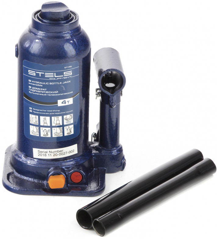 Домкрат гидравлический бутылочный телескопический | Stels