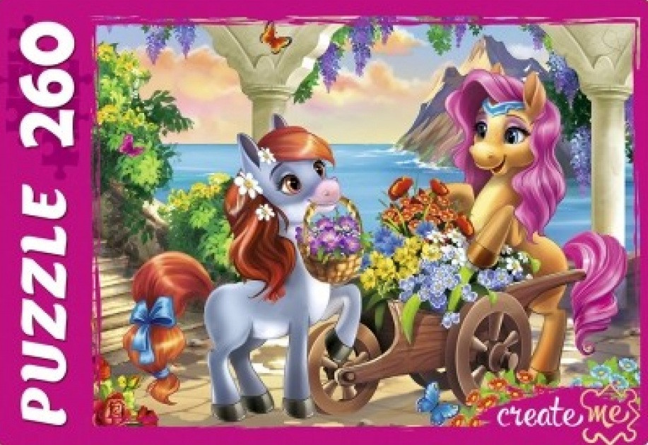 Пазл «Пони на цветочной террасе» | Рыжий кот