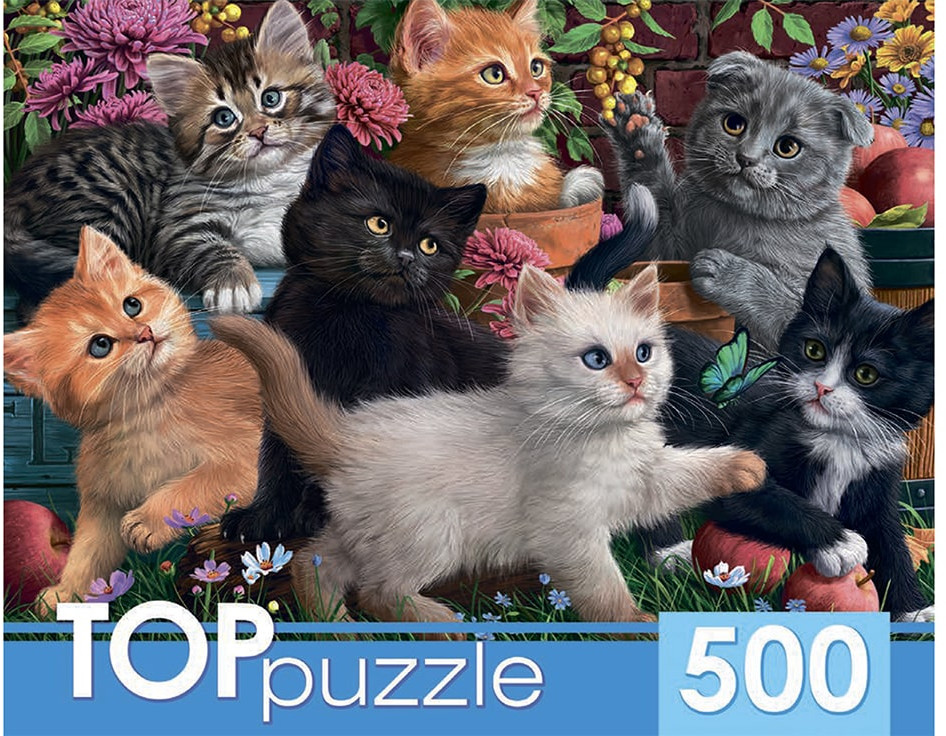 Пазл «Игривые котята» | TOPpuzzle-500 | Рыжий кот