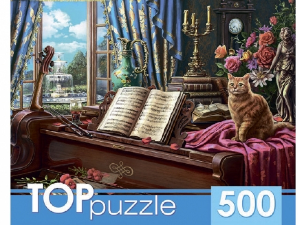 Пазл «Рояль и кот» | TOPpuzzle-500 | Рыжий кот