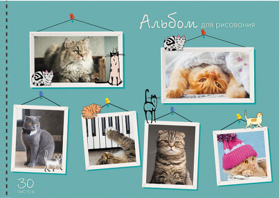 Альбом для рисования «Кошачий вернисаж»