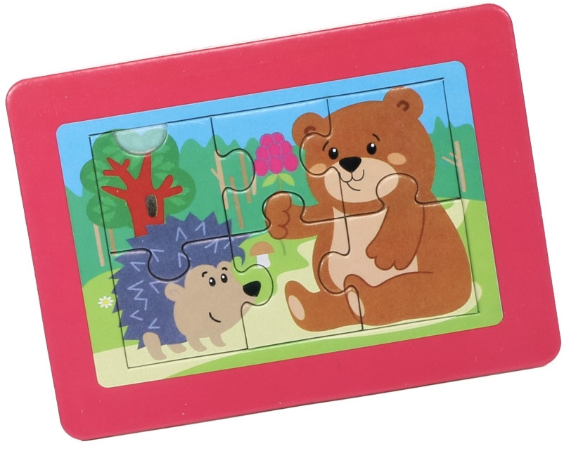 Пазл в рамке «Ежик и медведь» | Десятое королевство