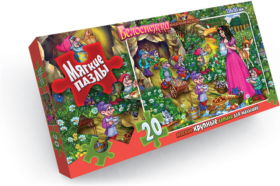Пазл мягкий «Белоснежка и семь гномов» | Мягкие пазлы | Danko Toys