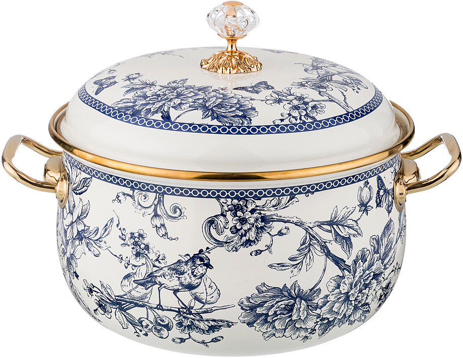 Кастрюля эмалированная с крышкой «Винтаж» | Винтаж | Agness