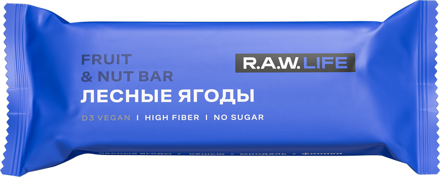 Батончик орехово-фруктовый «Лесные ягоды» | R.A.W. Life