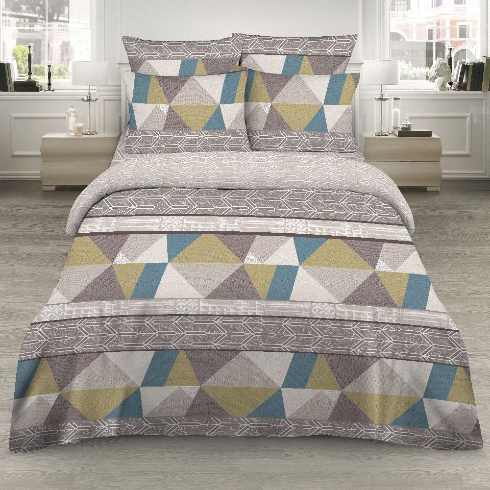 Комплект постельного белья «Магнит желаний» (арт. 394/1, евро, поплин, 2 наволочки 70×70) | Золотая | Василиса