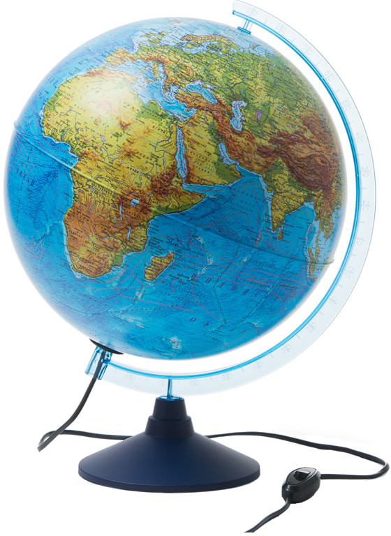 Глобус физико-политический с подсветкой на круглой подставке | Globen