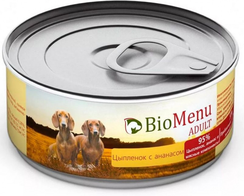 Консервы для собак «Цыпленок с ананасом» | Adult | BioMenu